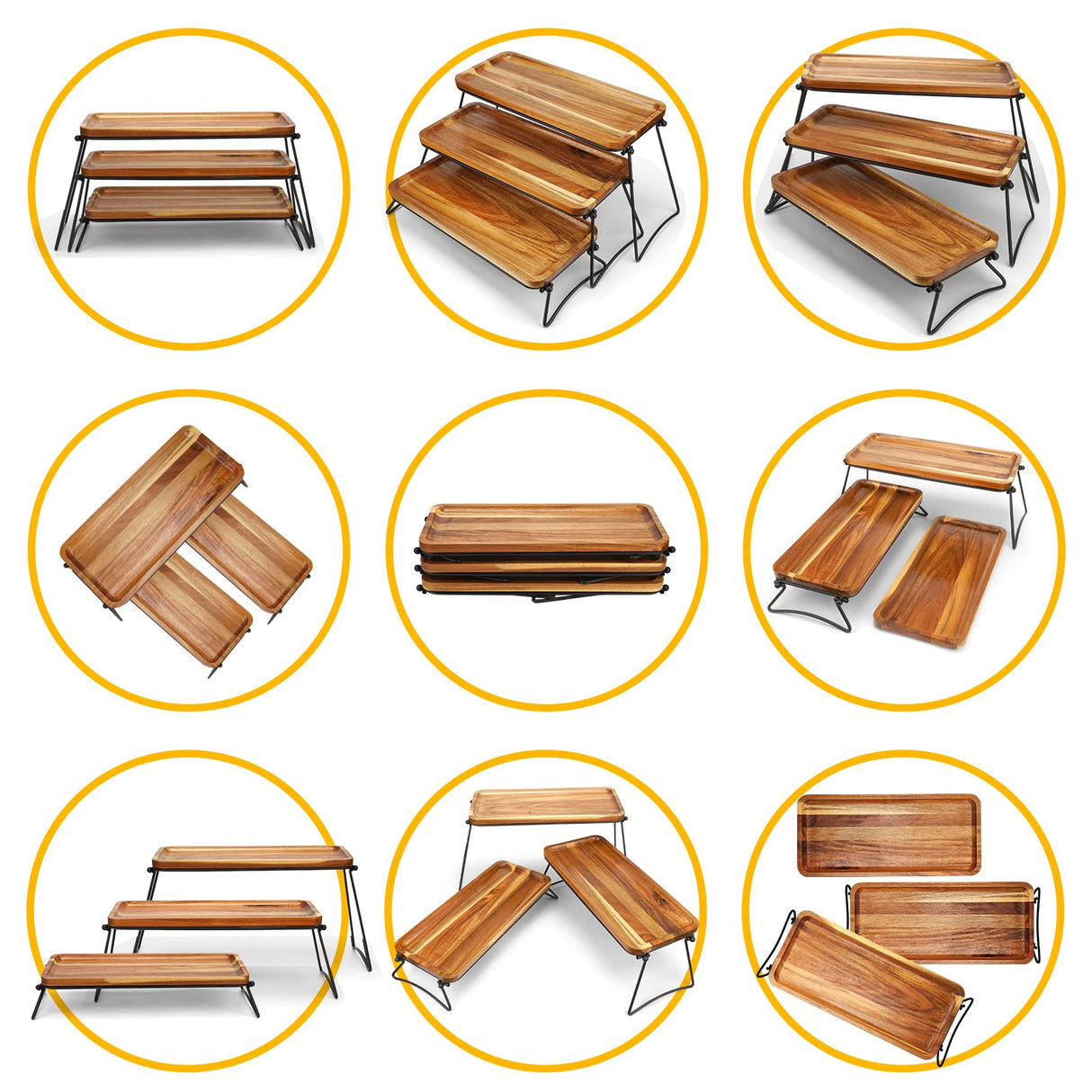 3 Tier Cupcake Stand and Towers Serving Tray for Party, Acacia Wooden Dessert Table Display Set, Decorative Tiered Tray Decor Small Chees Charcuterie Boards Rustic Wood Serving Platters and Trays Manspdier