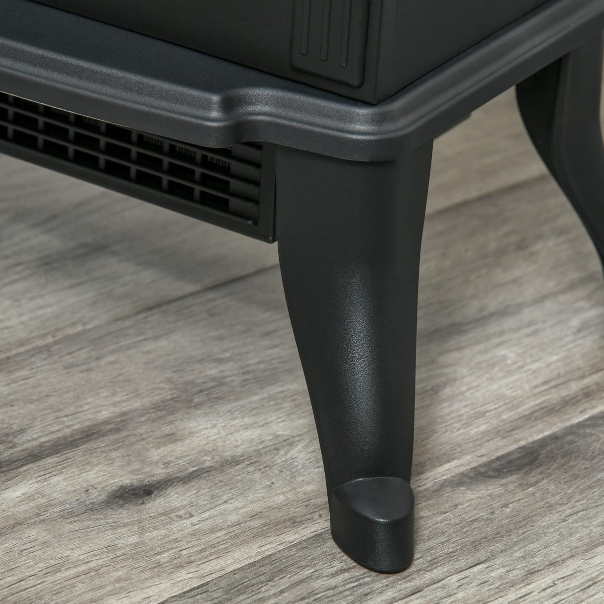 HOMCOM 17" Freestanding Electric Fireplace Stove, Fire Place Heater with Realistic Logs and Flame Effect and Overheat Protection, 750W/1500W, Black HOMCOM