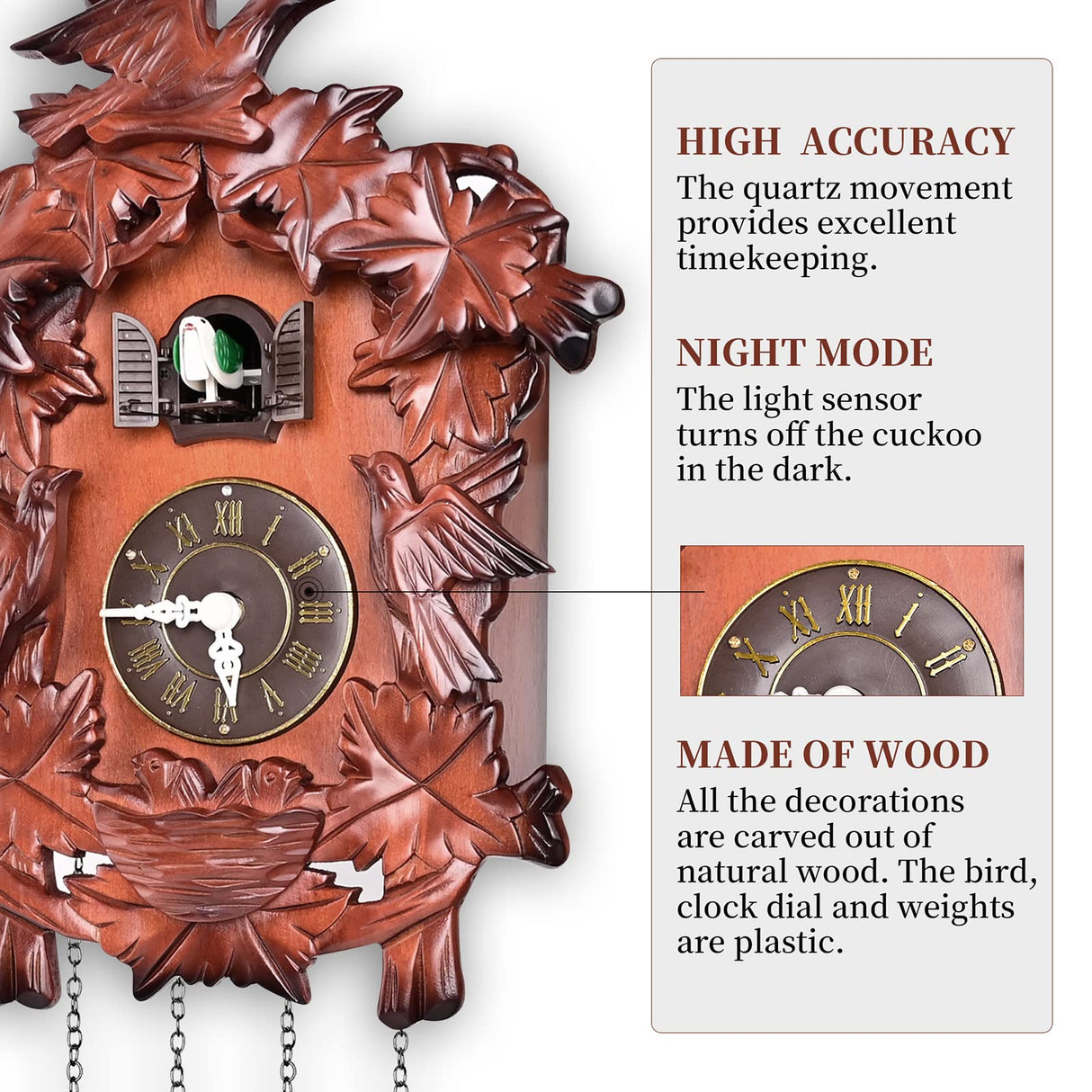 Kendal Cuckoo Clock Pendulum Quartz Wall Clock Black Forest House Home Decor Newlywed Housewarming Gifts MX316 Kendal