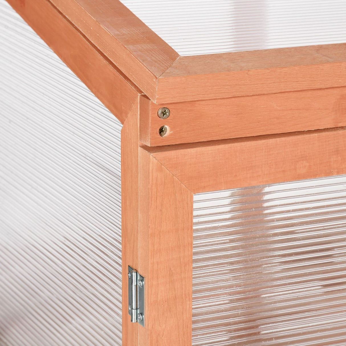 Outsunny Wooden Cold Frame Small Mini Greenhouse Cabinet for Outdoor and Indoor, 30" L x 24" W x 44" H, Natural Outsunny