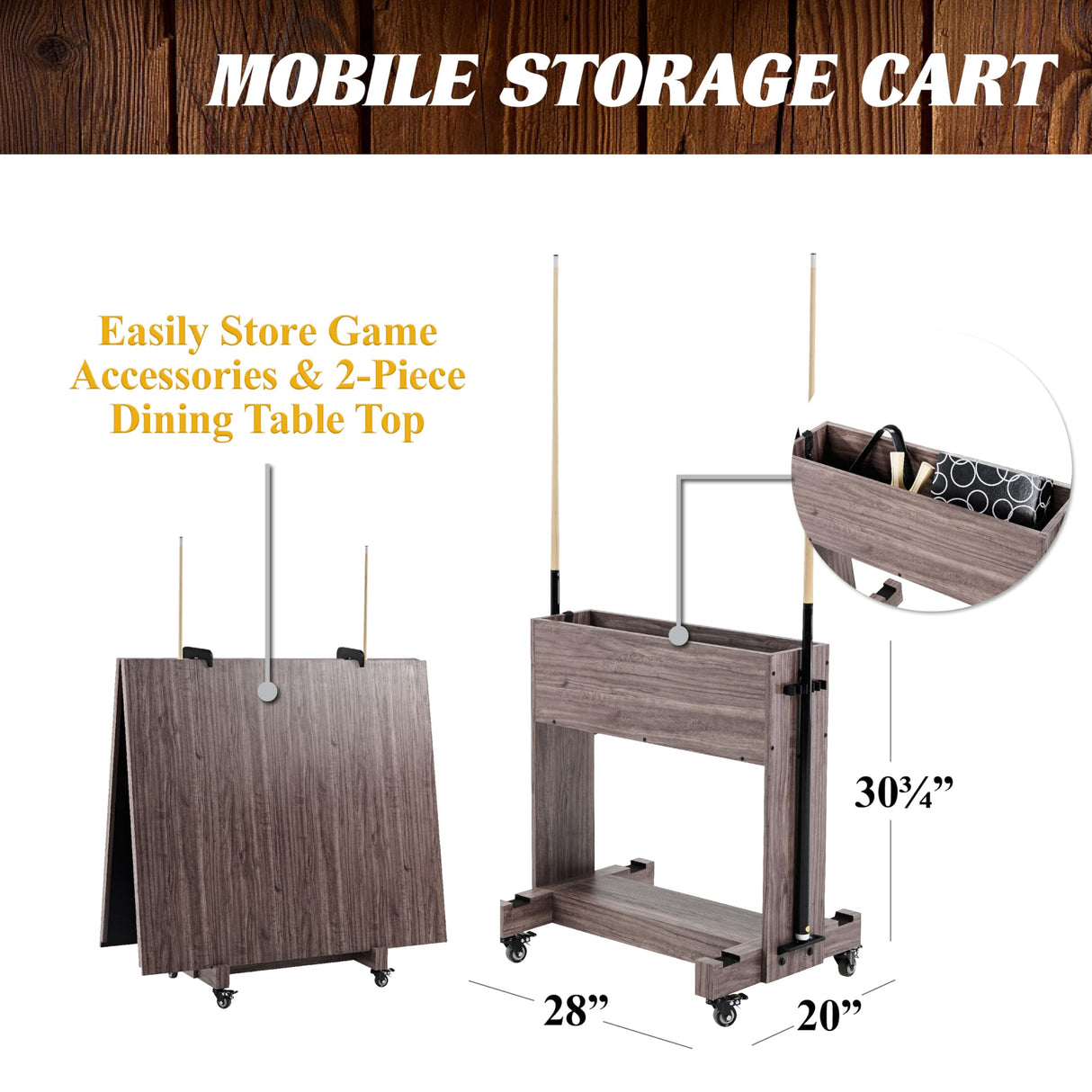 Barrington Billiards Monteray 7’ Drop Pocket Pool Table, 3-in-1 Dining Top & Table Tennis with Game Accessories & Rolling Storage Caddy Barrington Billiards