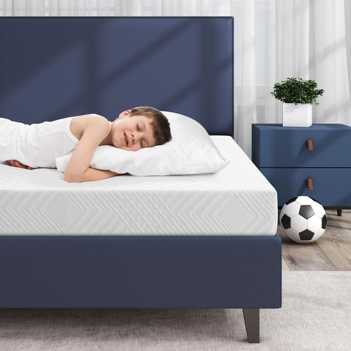 IULULU Full Size Mattress, 6-Inch Full Memory Foam Mattress - Green Tea Gel Infused, Medium-Firm for Cool Sleep and Pressure Relief Bunk Trundle Bed in a Box, CertiPUR-US Certified, White IULULU