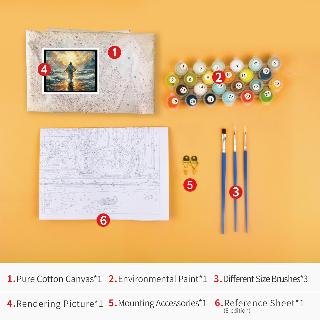 Jesus Paint by Numbers Kit - Adults Religious Belief Artwork Prints on Canvas 16x20 in Rebotipy