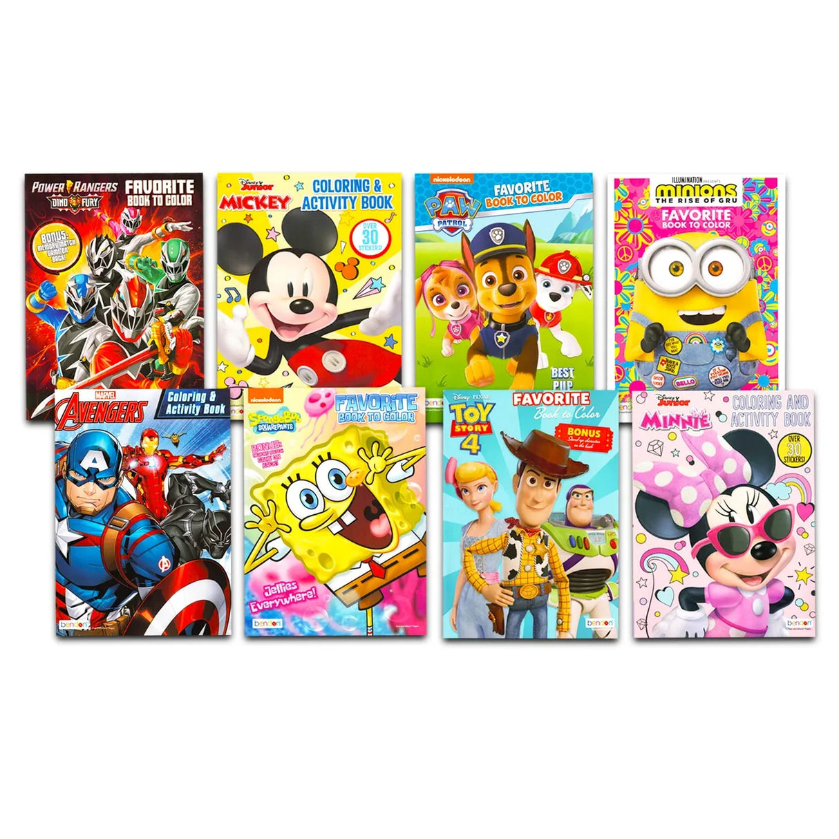 24 Bulk Coloring Books for Kids Ages 4-8 - Assorted 24 Licensed Coloring Activity Books for Boys, Girls | Bundle Includes Full-Size Books, Crayons, Stickers, Games, Puzzles, More (No Duplicates) Crenstone