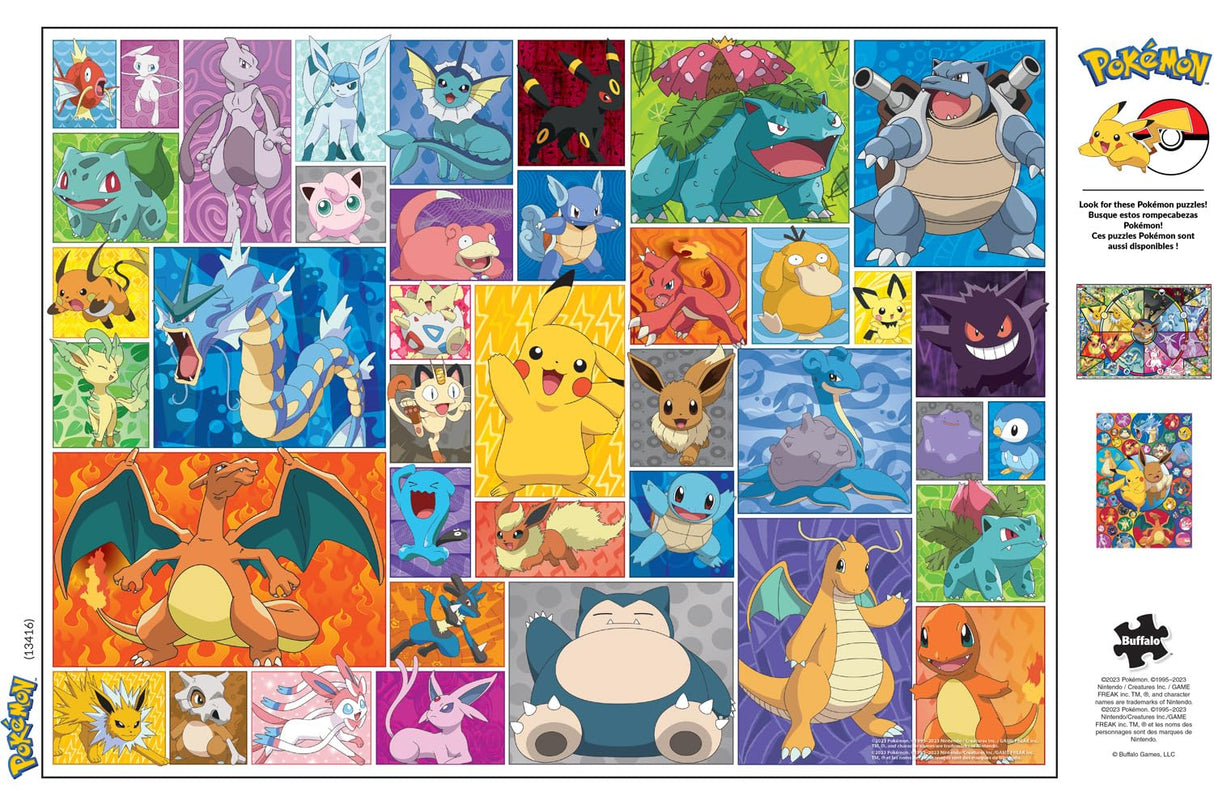 Buffalo Games - Pokemon - Frames - 1000 Piece Jigsaw Puzzle for Adults Challenging Puzzle Perfect for Game Nights - 1000 Piece Finished Size is 26.75 x 19.75, Large Buffalo Games