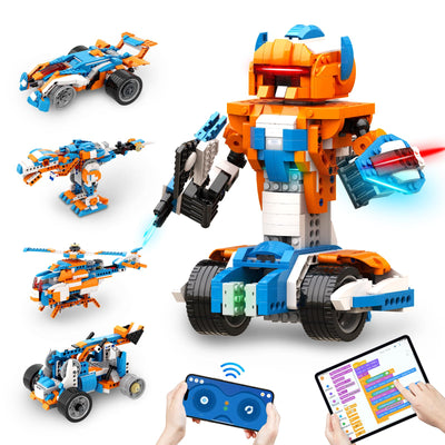 Apitor Robot X Robot Building Kit, 12-in-1 Programmable APP Remote Control RC Car, STEM Robotics Coding Set, Educational Birthday Gifts for Boys Girls Kids Ages 8-12 (600 Pieces)