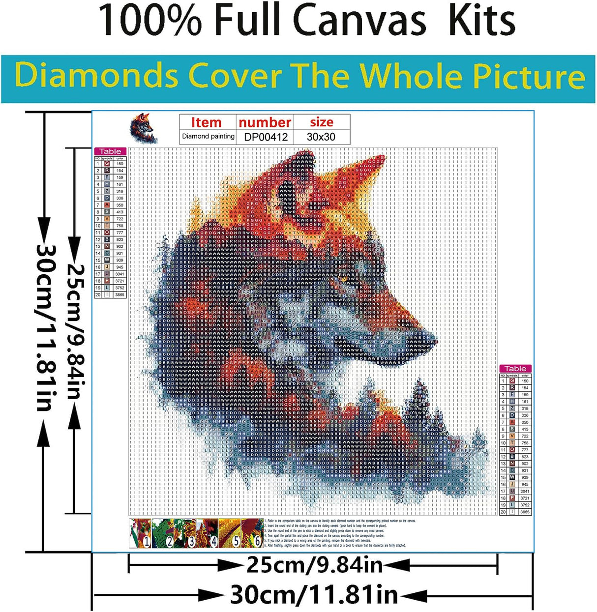 ARPADAMO Diamond Art Kits for Adults,5D Wolf Diamond Painting DIY Animal Diamond Art Diamond Painting Kits for Adult,Round Full Drill Diamonds, Diamond Art Kits for Home Decor-12x12inch ARPADAMO
