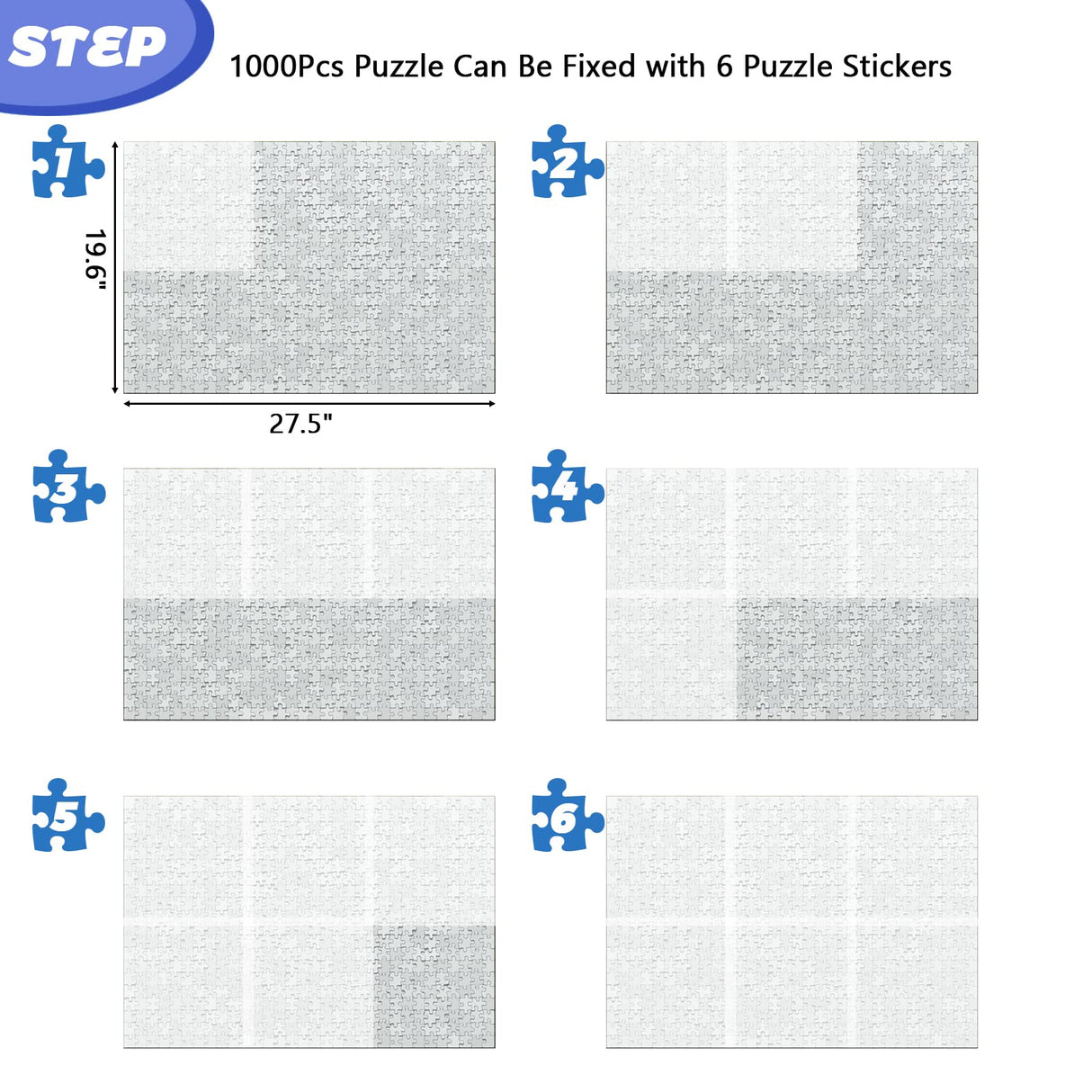 Puzzle Saver Sheets - 18 Peel & Stick, No Stress & No Mess, Clear Sticker Sheets with 6 Adhesive Hangers & 1 Scraper WISHDIAM