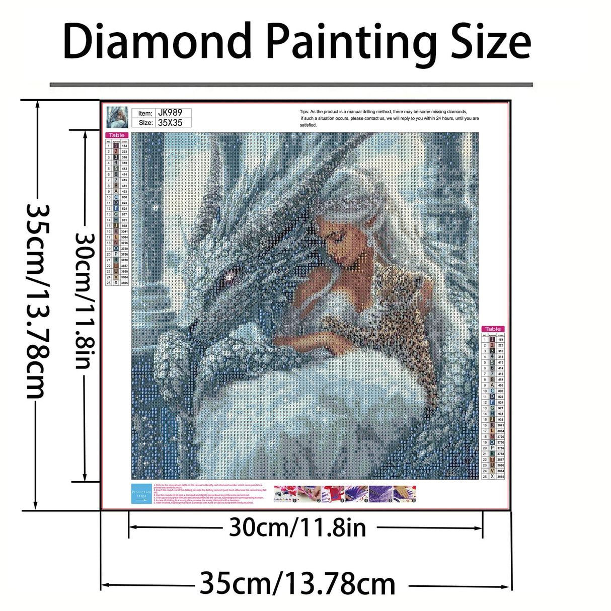 GXGLLPZBY 5D Diamond Painting Kits for Beginners,DIY Ice Dragon, Girl and Leopard Diamond Art Kits for Adult, Full Round Diamond Dot Gem Art Kits,Home Wall Decoration 13.8x13.8 Inches GXGLLPZBY