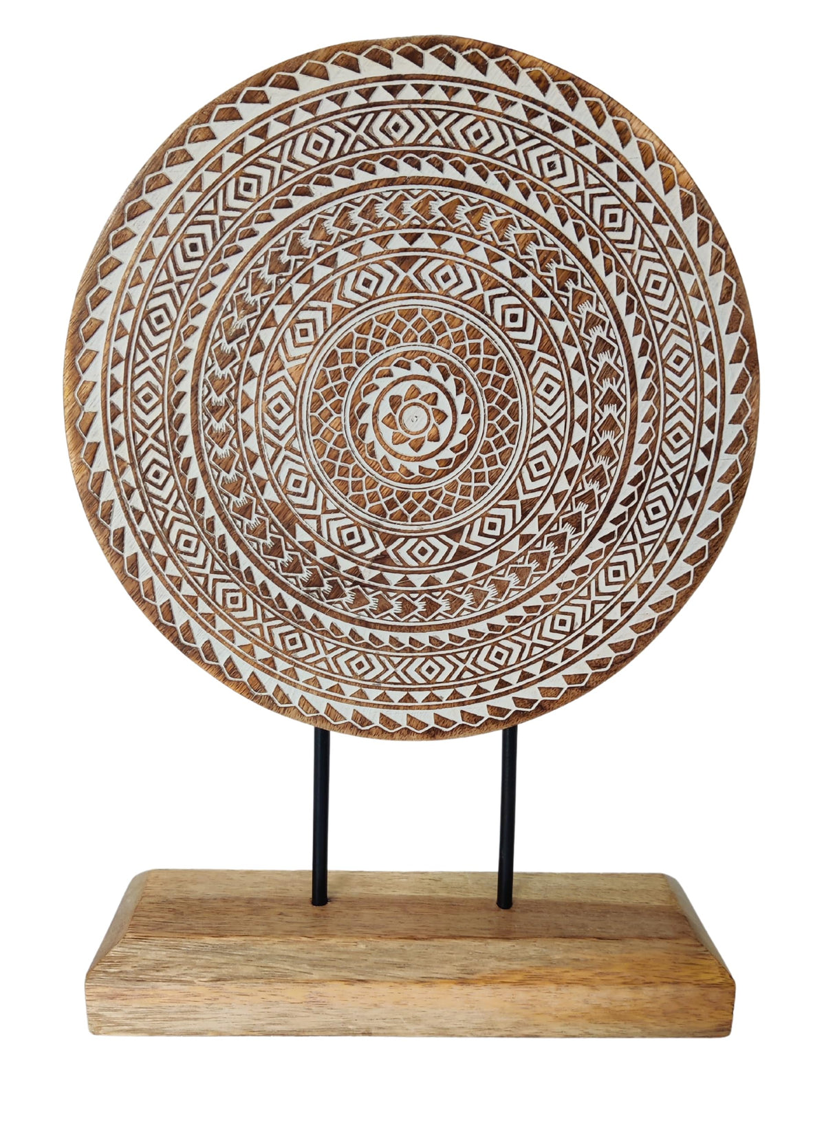 VANIYA CRAFTS® Wooden Carved Handmade Engraved Table Decor Table Sculpture Home Decor Statue for Living Room, Bedroom, Office Desktop, Cabinets, Shelf Decor (Natural White) VANIYA CRAFTS