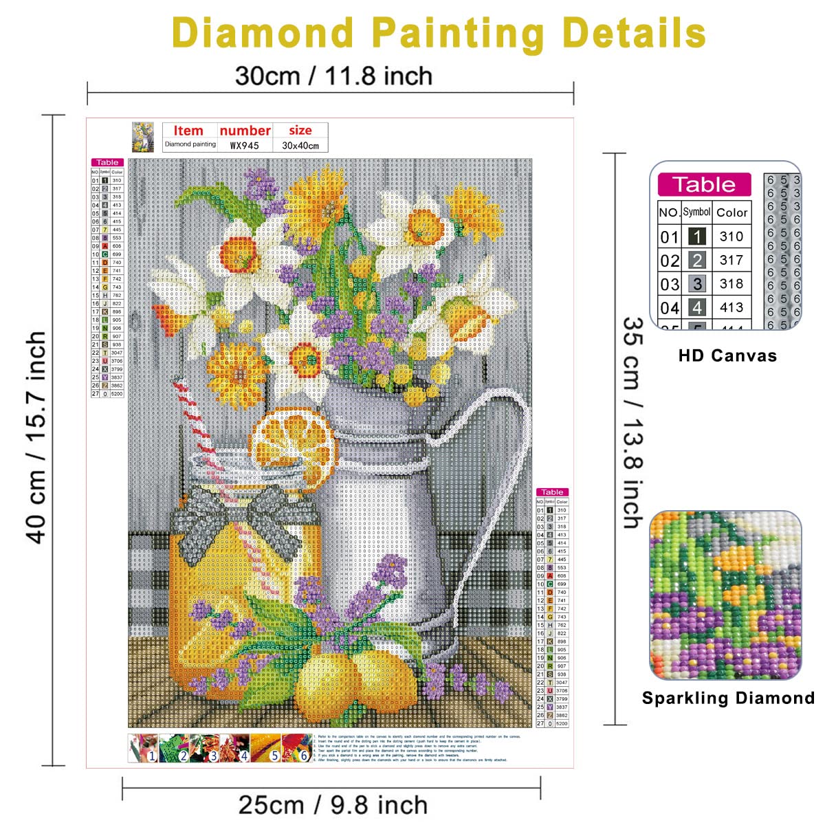 NAIMOER Diamond Art Kit for Adults, Full Drill Diamond DIY 5d Lemon Diamond Art Kits Summer Diamond Art Kits Gem Art Wall Home Decor 12x16 inch NAIMOER