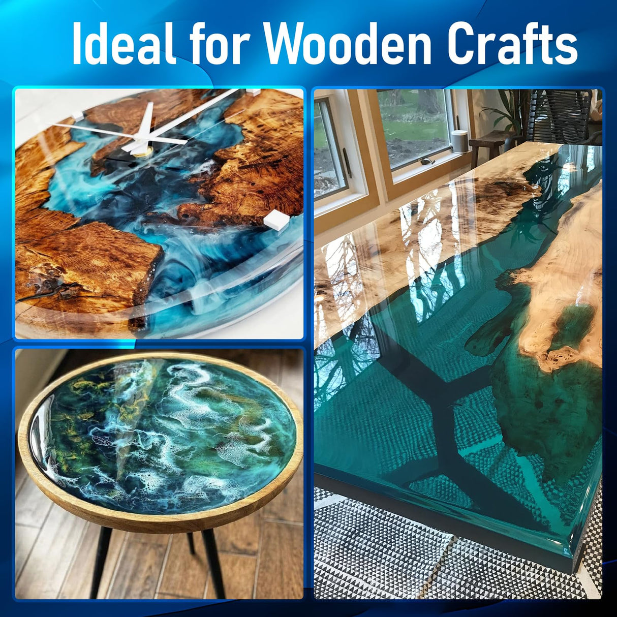 Deep Pour Epoxy Resin Kit 3 Gallon, Casting Resin Epoxy 2:1 for 2-4 inch Depth, Clear Crystal resina epoxica for Art Craft, River Table, Bar Top, Wood Bond Craftor