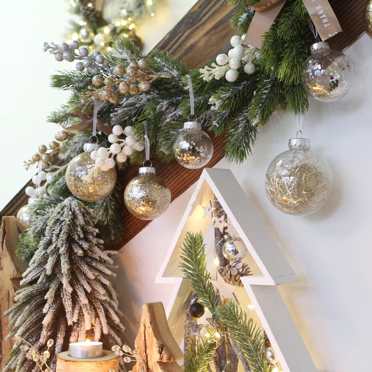 Sea Team 60 mm/2.36 Inch Set of Colourful and Sparkling Painted Ornaments and Hanging Baubles for Christmas Tree – 30 Pieces Sea Team