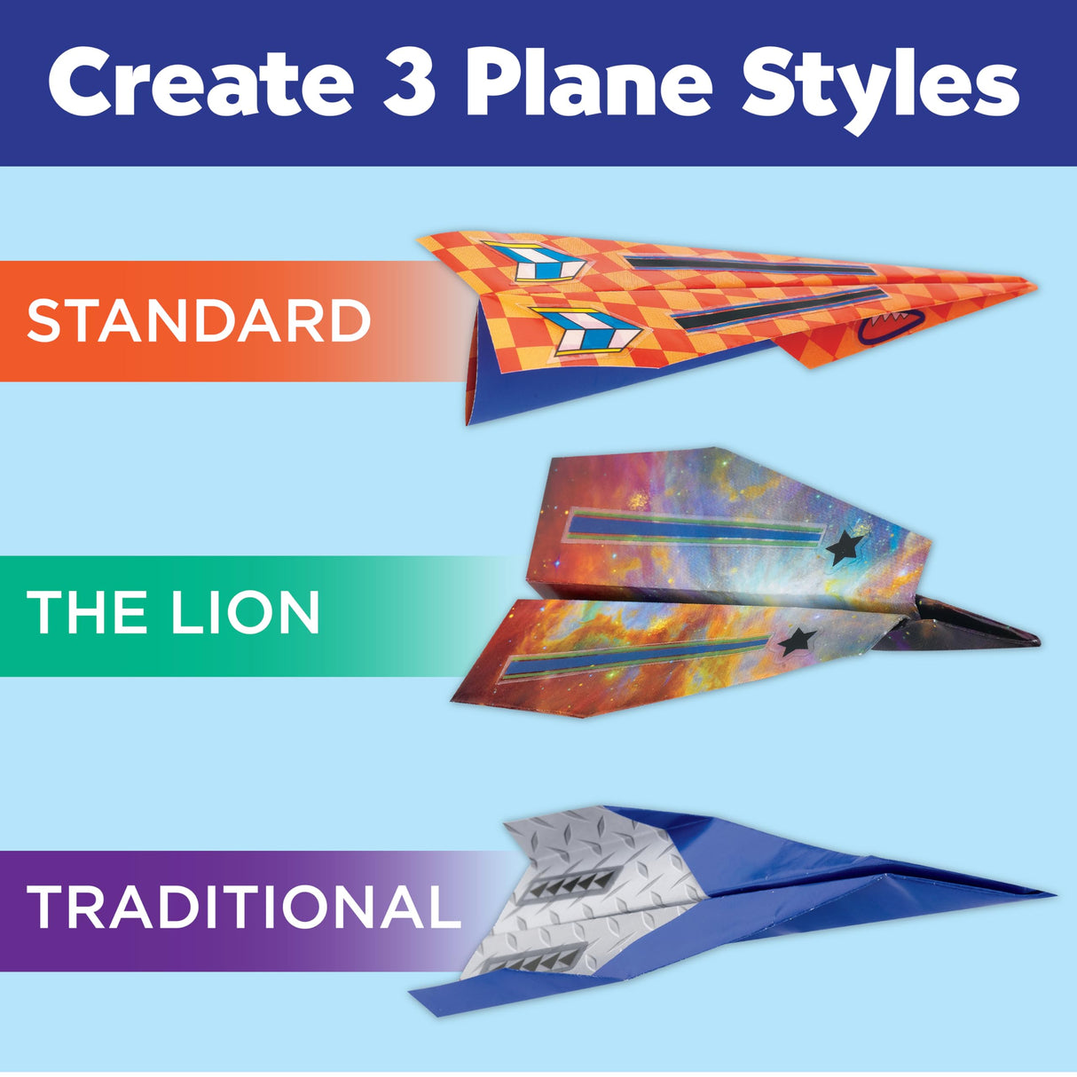 Creativity for Kids Paper Airplane Squadron - Create 20 Paper Airplanes, Crafts for Boys and Girls, Stocking Stuffers and Gift for Boys, Kids Activities (Ages 6+) Faber-Castell