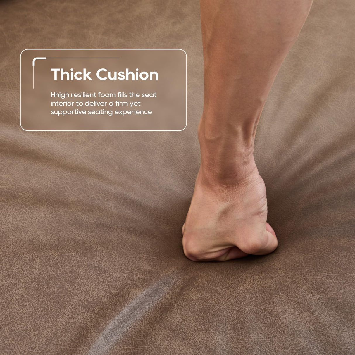 COLAMY 95" Oversized PU Leather Sofa, Comfy Sofa Couch with Extra Deep Seats, Wide Arm, Down Filled 3-Seater Modern Sofa for Living Room, Apartment Lounge-WolfGrey COLAMY