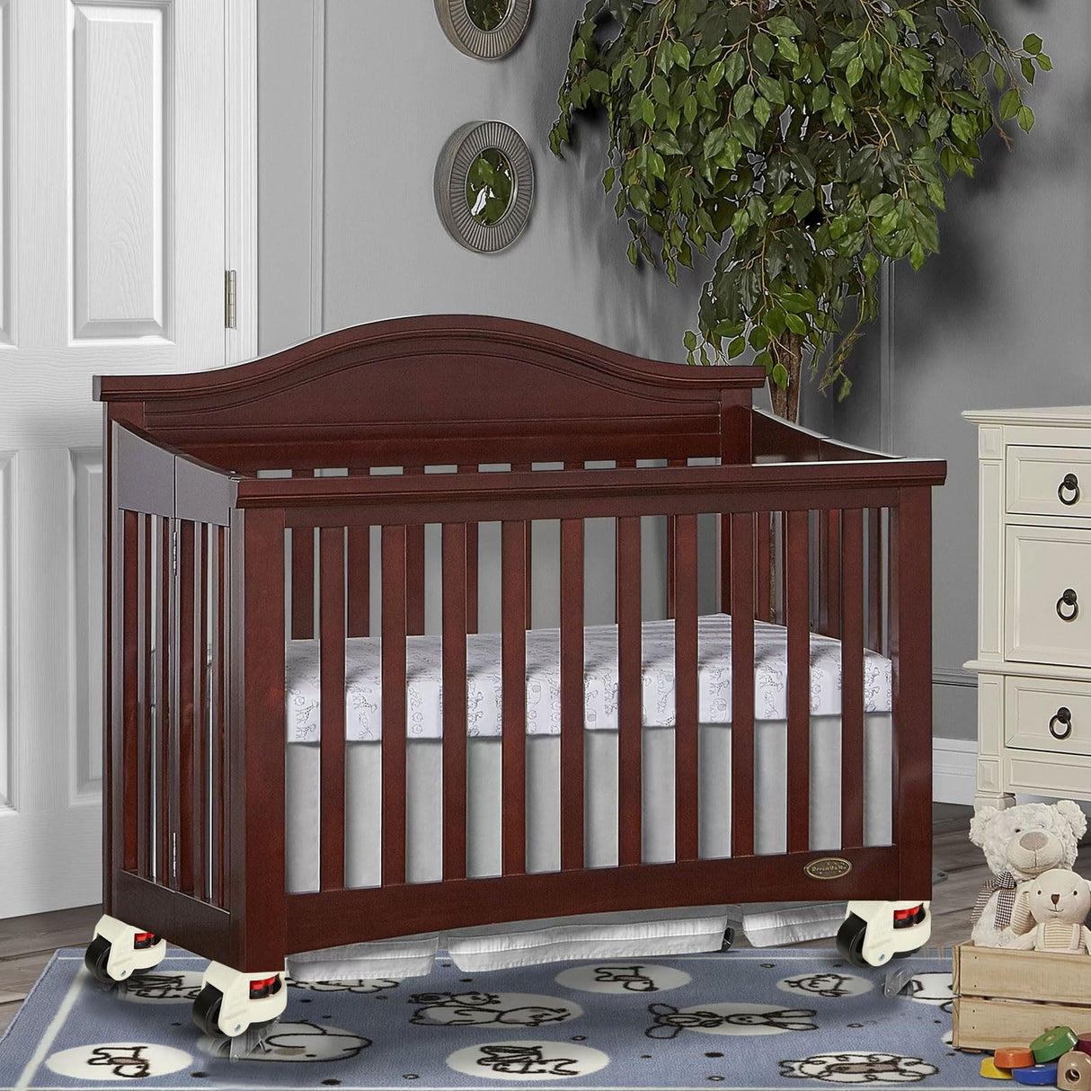 Acrux7 Retractable Leveling Casters Set of 4 Heavy Duty GD-60F, Workbench Caster with Rubber Leveling Feet, 360 Degree Swivel Industrial Plate Caster Wheel for Machine, Equipment Acrux7