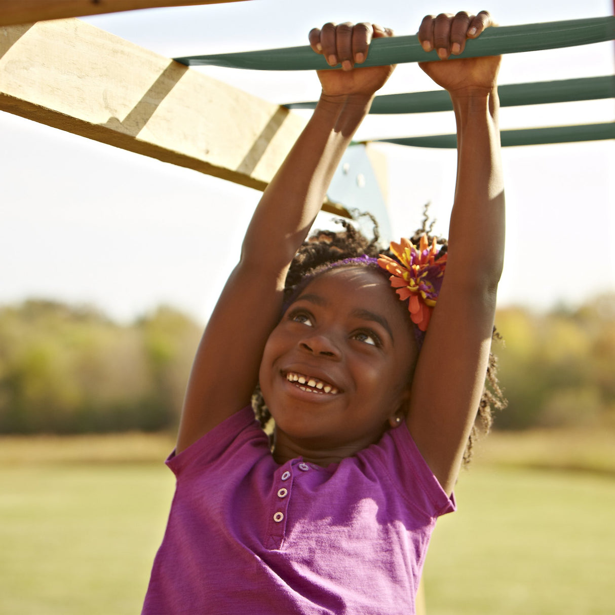 Swing-N-Slide PB 8272 Cedar Brook Wooden Swing Set Play Set with Two Swings, Slide, Monkey Bars, Picnic Table & Glider, Green Swing-N-Slide