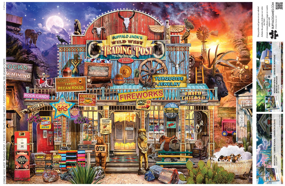 Buffalo Games - Jeff Haynie - Wild West Trading Post - 1000 Piece Jigsaw Puzzle for Adults -Challenging Puzzle Perfect for Game Nights - Finished Size is 26.75 x 19.75 Buffalo Games
