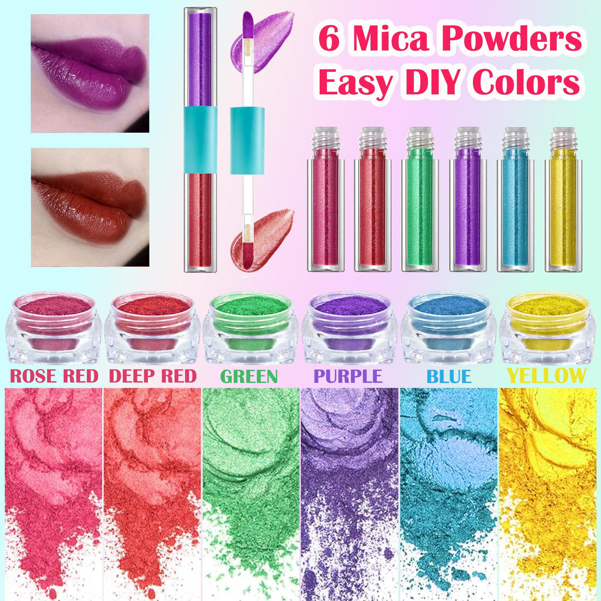 BRIPATI DIY Lip Gloss Making Kit - Make Your Own Lip Glosses Moisturizing DIY Lip Glaze Handmade Glittery Set for Teens Girls Women Makeup Lover Beginner Christmas Birthday Gift BRIPATI