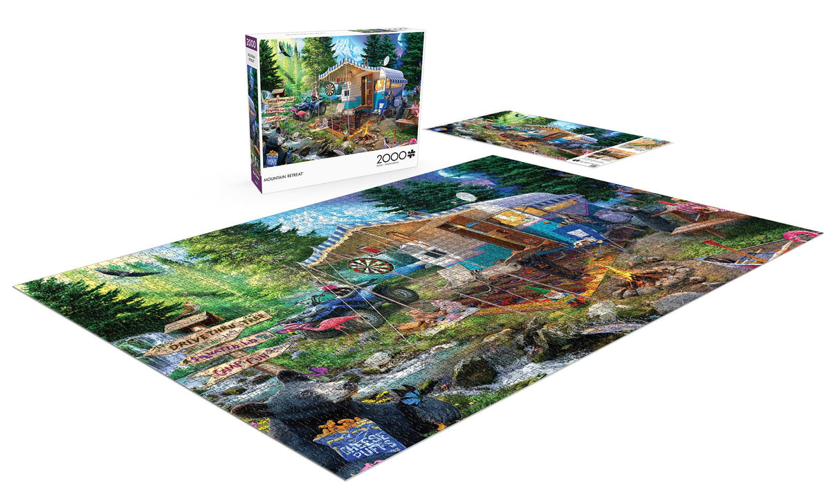 Buffalo Games - Mountain Retreat - 2000 Piece Jigsaw Puzzle for Adults Challenging Puzzle Perfect for Game Nights - Finished Size 38.50 x 26.50 Buffalo Games
