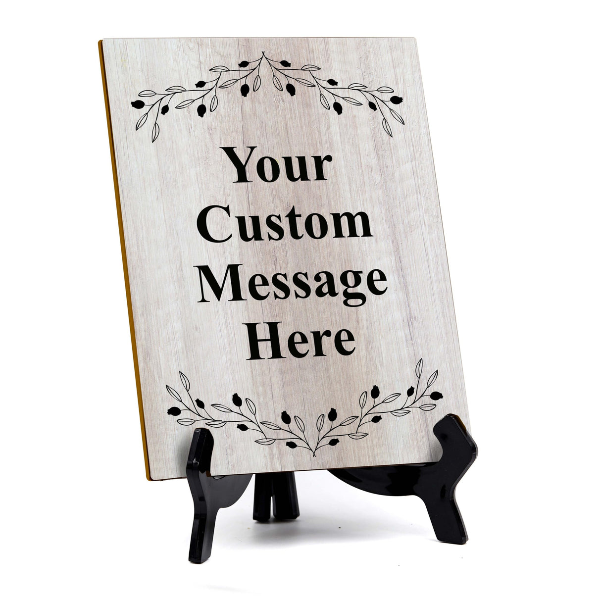 Signs ByLITA Custom Personalized Rectangle Table Sign (6" x 8") Floral Branches | Write Your Own Message | Design Your Sign Signs ByLITA