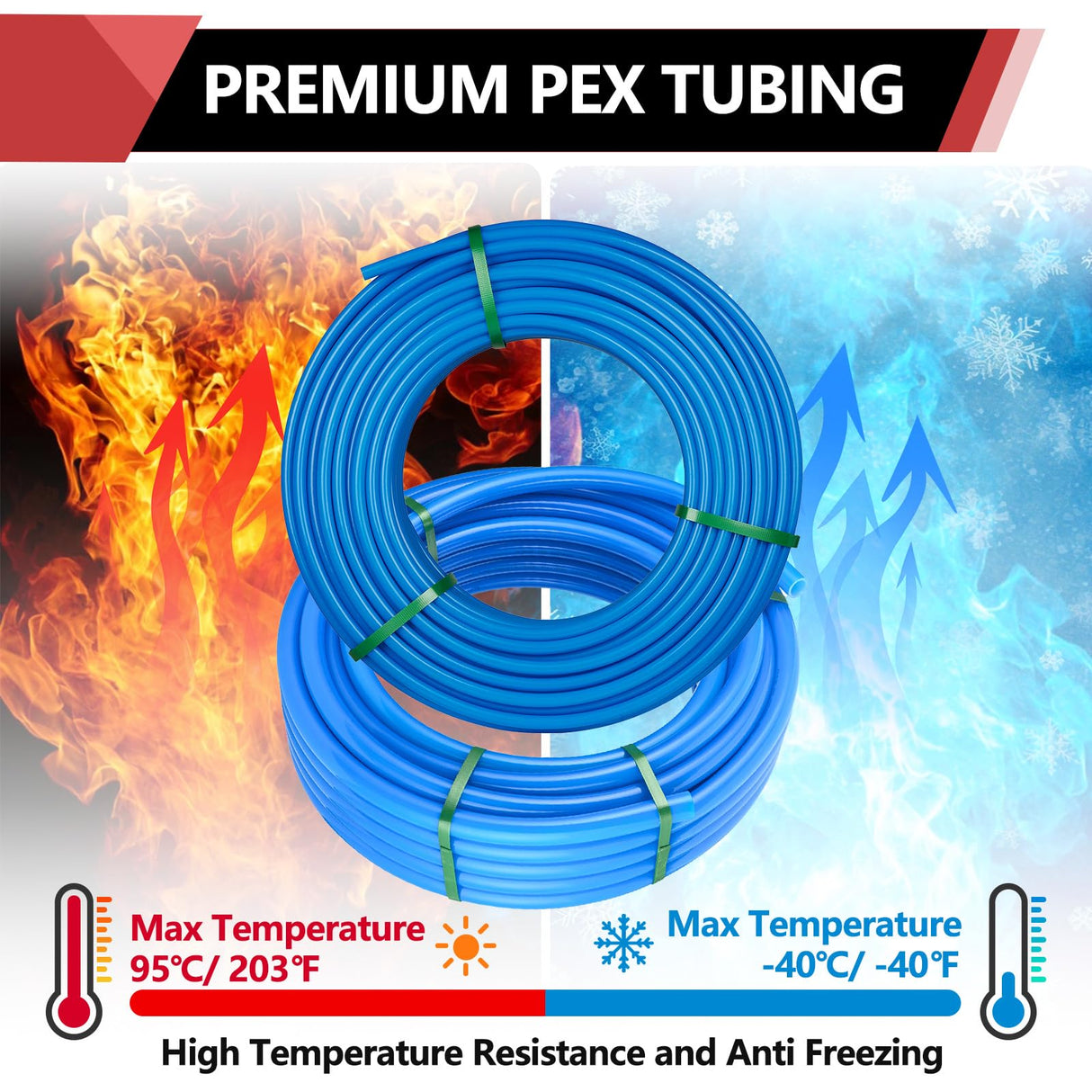 EFIELD 3/4 Inch 100 ft Pex A Pipe/Tubing BLUE Color for Potable Water-Plumbing Application with a Pipe Cutter EFIELD