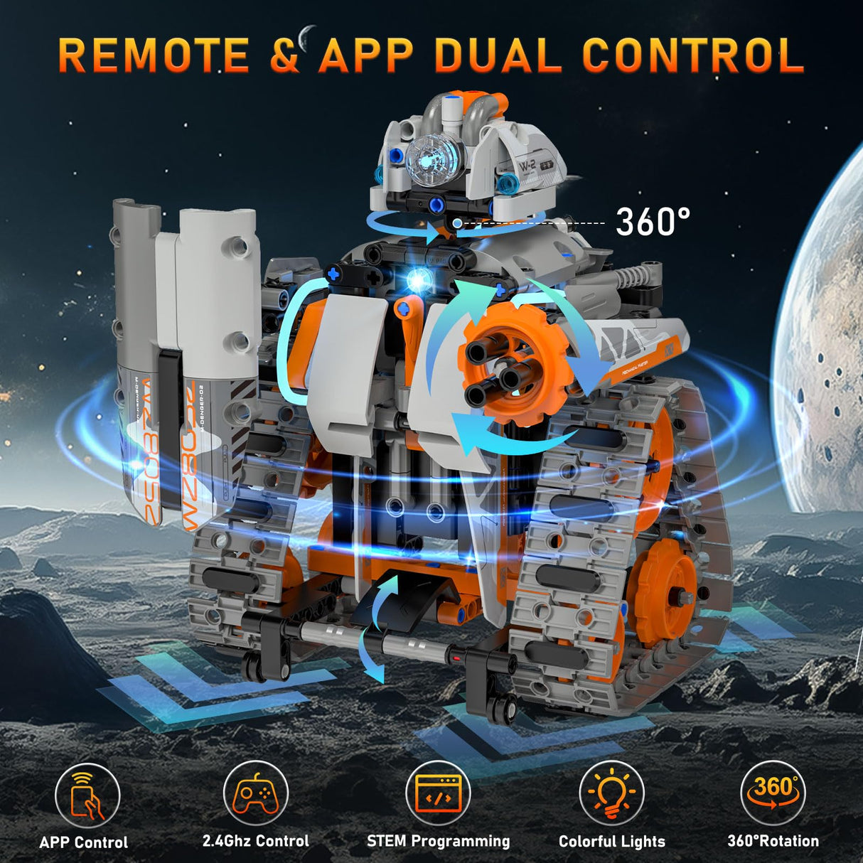 5in1 STEM Building Toys for Kids 6-14, Remote & APP Controlled Mech Robots/Heavy Tanks/Tracked Racer STEM Building Kit for Kid Science Learning, 552 Pcs DIY Building Blocks Set Gifts for Boys & Girls QHECTTY