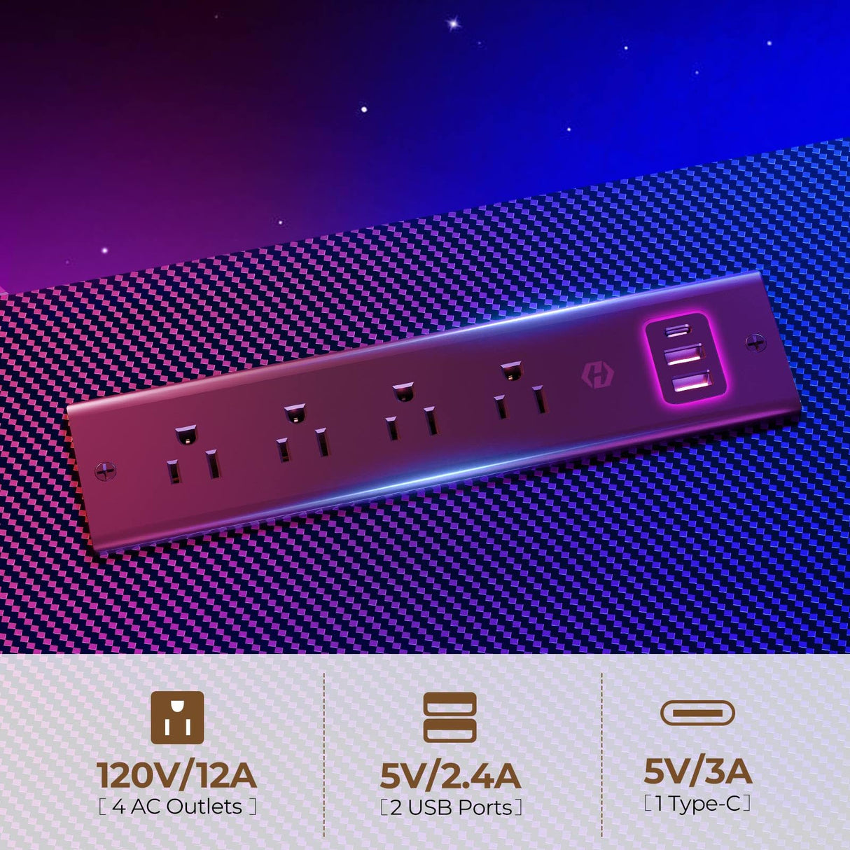 SEVEN WARRIOR L Shaped Gaming Desk with LED Lights & Power Outlets, 55” Reversible Corner Desk with Storage Shelf, Computer Desk with Monitor Stand, Gaming Table with Cup Holder, with Hooks, Black SEVEN WARRIOR