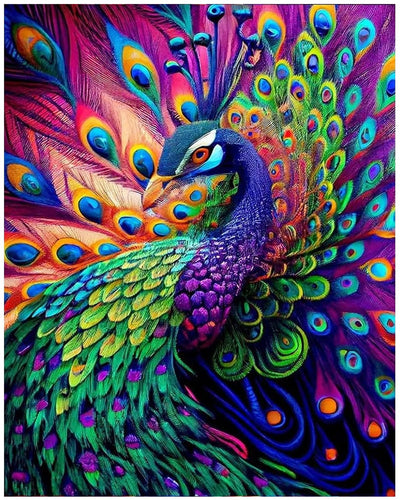 KEUASDV Diamond Painting Kits for Adults, Peacock 5D DIY Diamond Art Kits Full Drill Diamond Dots for Gift Wall Decor and Relaxation Gem Arts 12x16 inch