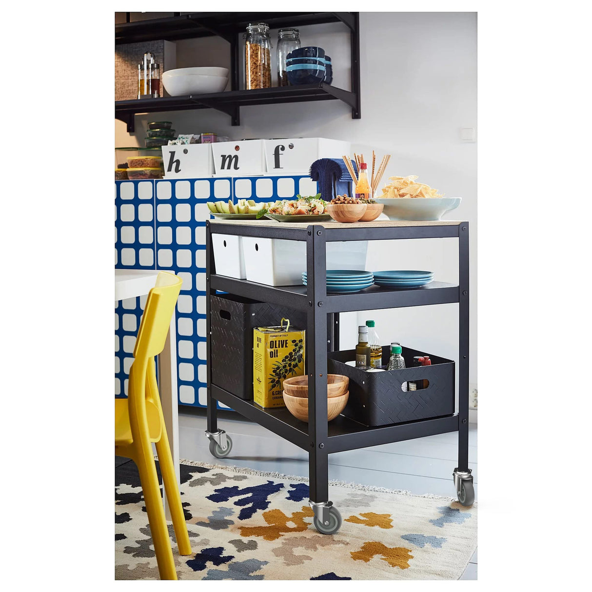 HOLKIE Caster Wheels 3 inch with No Brake Stem Casters, 3/8" -16 x 1-1/2" (Stem Diameter 3/8", Stem Length 1-1/2") Threaded Swivel Casters Set of 4 Heavy Duty Castors Grey HOLKIE