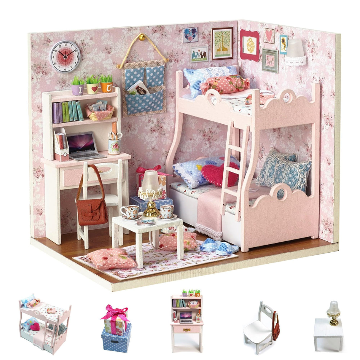 Flever Dollhouse Miniature DIY House Kit Creative Room with Furniture and Cover for Romantic Artwork Gift(Mood for Love) Flever