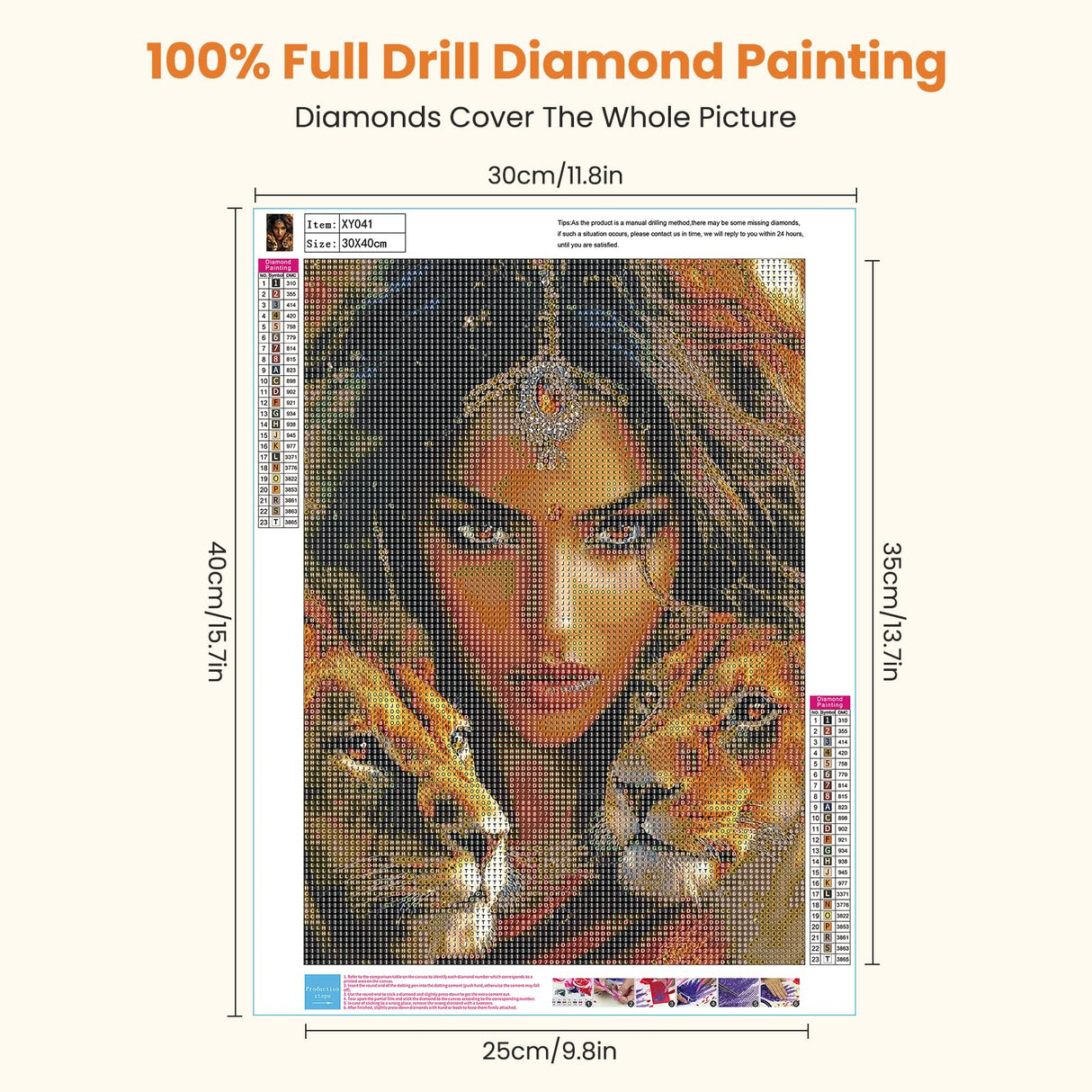 Miwixy Lions Diamond Art Kits for Adults, American Native Indian Woman Diamond Painting Kit,5D Full Drill Animal Diamond Art Canvas for Beginners Home Wall Decor 12 x 16 Inch Miwixy