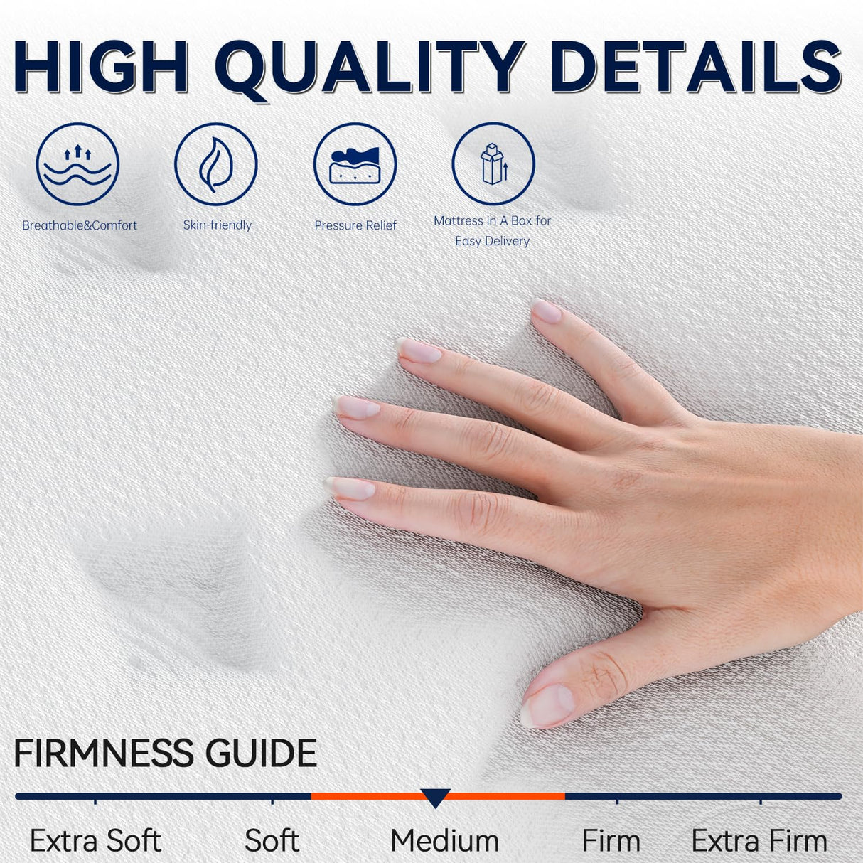 OAITE Queen Mattress-10-Inch Hybrid Mattress with Individual Pocket Springs and Memory Foam, Queen Size Bed in a Box,Breathable and Pressure-Relieving,Mattress Queen(80''*60''*10'') OAITE