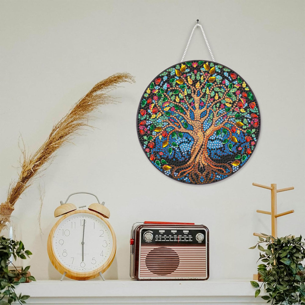 SKRYUIE Hanging Diamond Art Kits for Adults Tree, DIY Window Pendant Diamond Painting Kit Sun Catcher, Special Shaped Crystal Acrylic Double Sided, Porch Outdoor Garden Ornament 7.64 x 7.64 Inch SKRYUIE