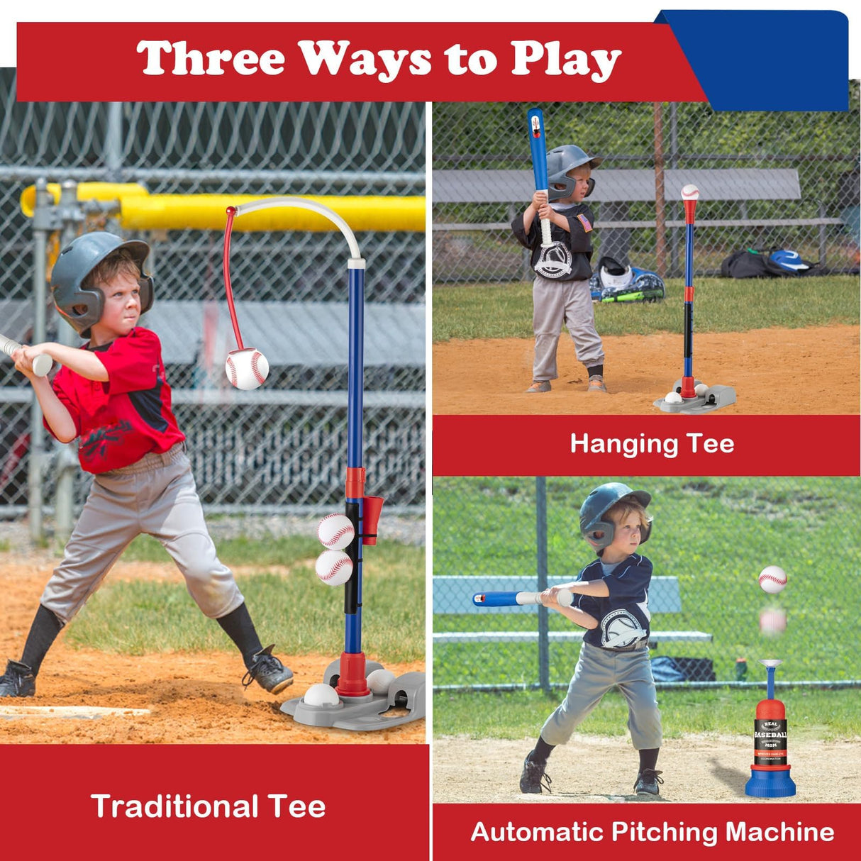 VROGTIK Toys Toddler Tball Set 3-5 Kids Toy Gift for 5-7 Year Old Boy Outdoor Sports Playground Sets for Backyards VROGTIK