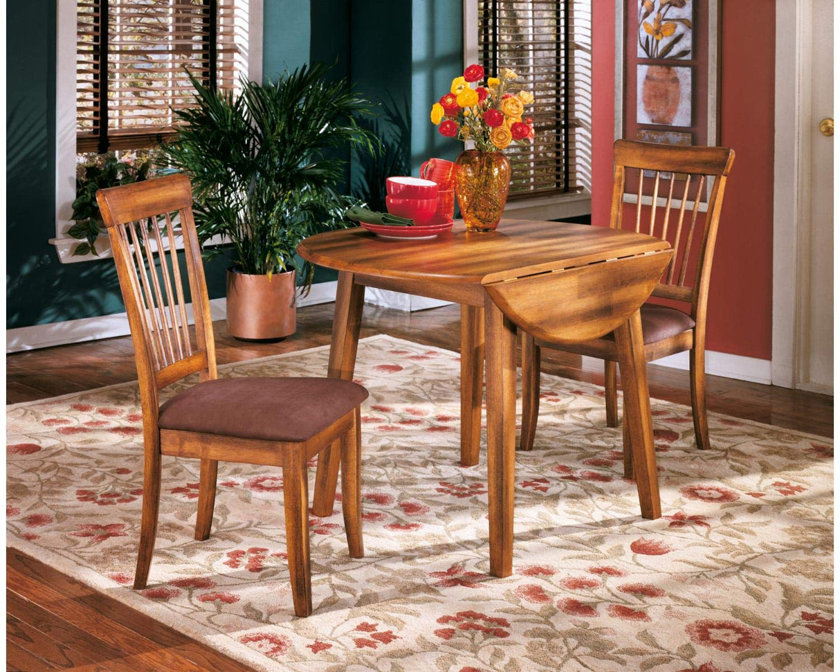 Signature Design by Ashley Berringer Dining Room Round Drop Leaf Table, Rustic Brown Signature Design by Ashley