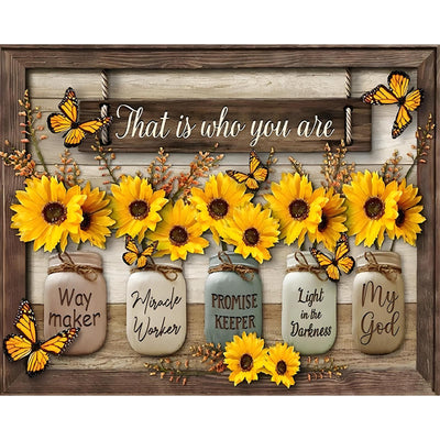Camocin Paint by Numbers Kit for Adults - Sunflower Adult Paint by Number Kits on Canvas Without Frame for Beginner, Inspirational Oil Painting by Numbers Kit for Gift Home Wall Decor 16x20 Inch