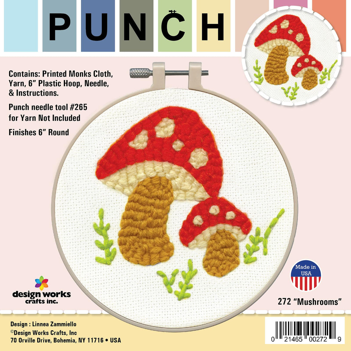 Design Works Crafts Inc. Mushroom Punch Needle Kit, Multi Design Works Crafts Inc.