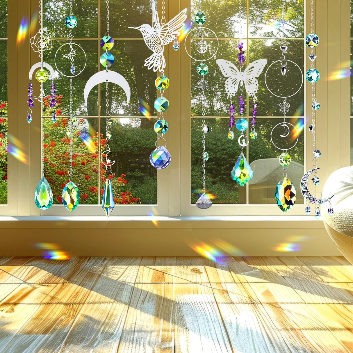 Geelin 400 pcs DIY Suncatchers Making Supplies Kit Art and Crafts for Adults Hanging Prism Sun Catcher with Crystal for Decorating Indoor Window Home Wedding Outdoor Garden Geelin