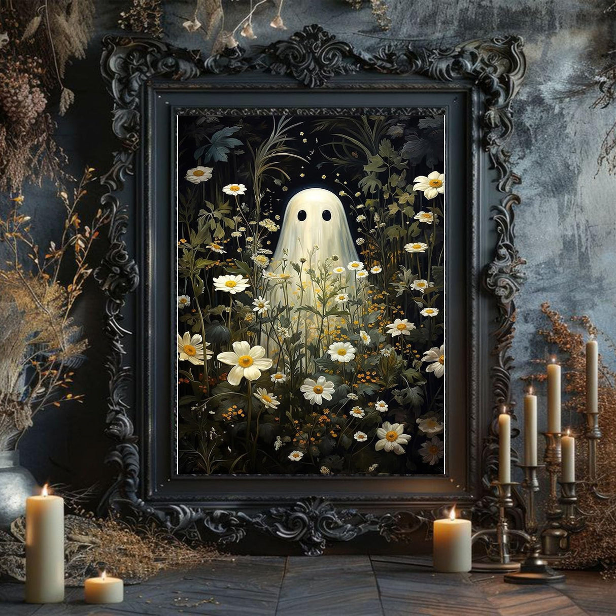 cviokrdu Halloween Paint by Numbers Kit for Adults - Ghost Adult Paint by Number Kits Without Frame, DIY Ghost Oil Painting for Gift Home Wall Decor (16x20inch) cviokrdu