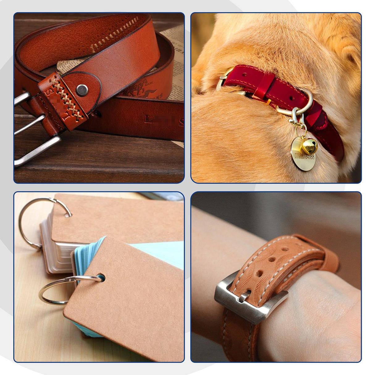 WORKPRO Desktop Leather Hole Punch Set, Rotary Belt Hole Puncher for Leather, 6 Punch Sizes, Heavy Duty Leather Hole Punch Tool for Leather Belts, Dog Collars, Watch Band, Saddles, Shoes, Home DIY WORKPRO