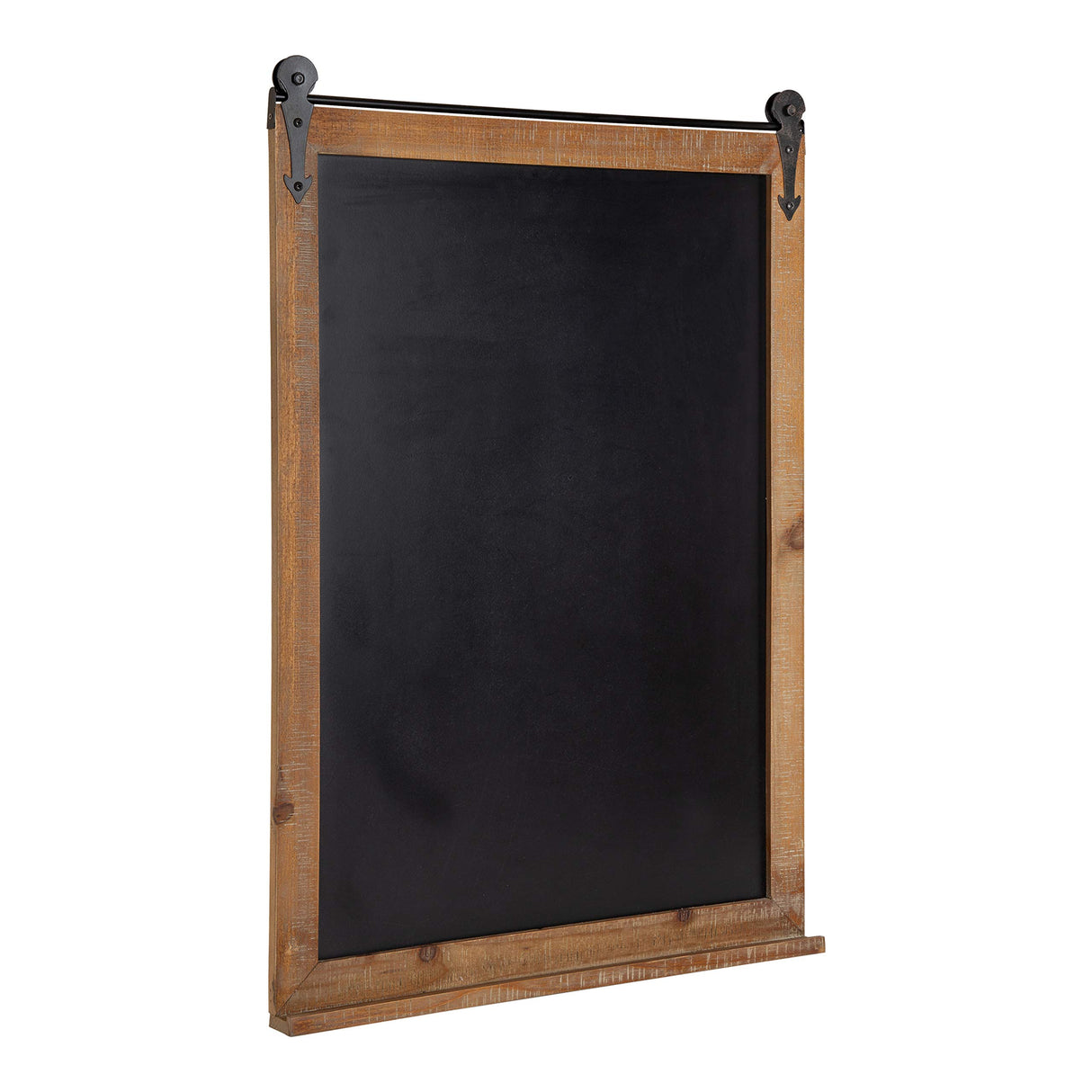 Kate and Laurel Cates Modern Farmhouse Barn Door Wood Framed Chalkboard, Rustic Brown Kate and Laurel