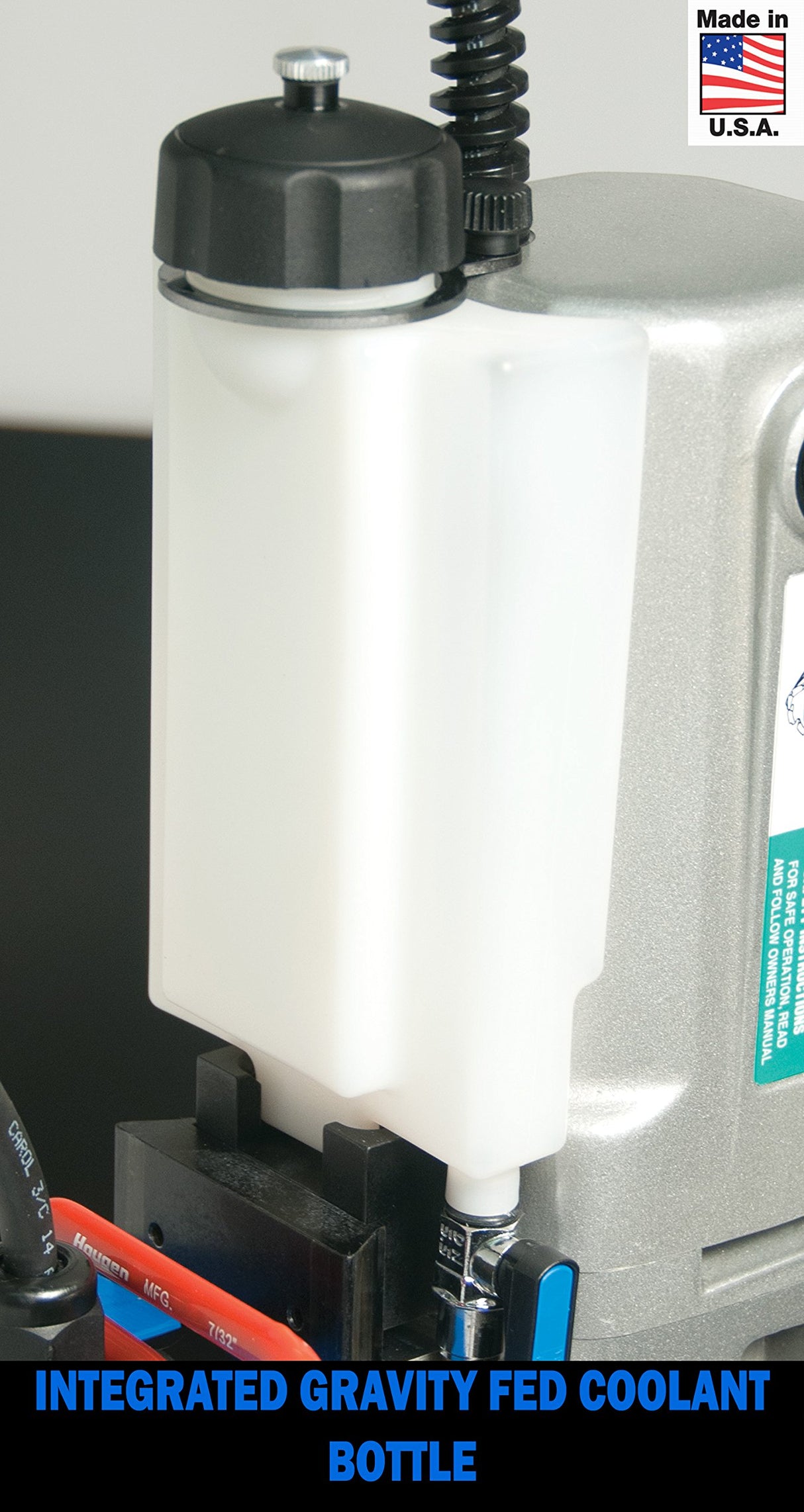 Hougen HMD904 115 Volt Magnetic Drill With Coolant Bottle Plus 1/2" Drill Chuck, Adapter and 12002 Rotabroach Cutter Kit Hougen