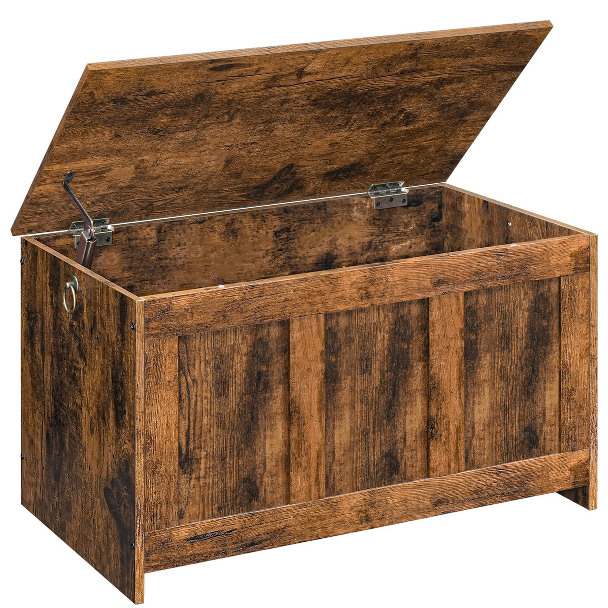 HOOBRO Storage Bench, 29.5" Retro Wooden Storage Chest, Wooden Storage Trunk, Toy Chest with Lift Top, Multifunctional Entryway Organizer, for Entryway, Living Room, Rustic Brown FG751CW01 HOOBRO