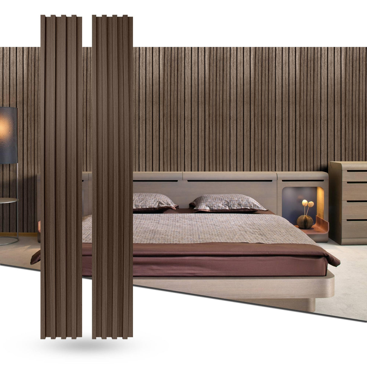 Generic 94.5"" L x 5.75"" W Shiplap Wood Wall Paneling, 3D Wall Paneling for Interior Wall Decor (Set of 3) (Driftwood) WoodArtSupply