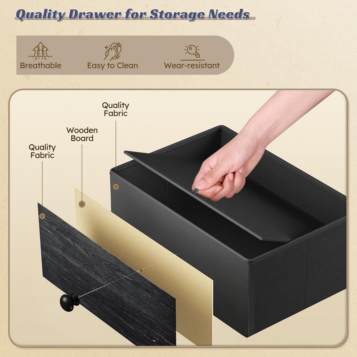 EnHomee 24 Drawers Black Dresser for Bedroom, Dressers & Chests of Drawers with 4 Wheels and 40“ * 23” Wide Wooden Top, Metal Frame, Organizer Island with Hooks for Bedroom, Cloakroom, Dressing Room EnHomee