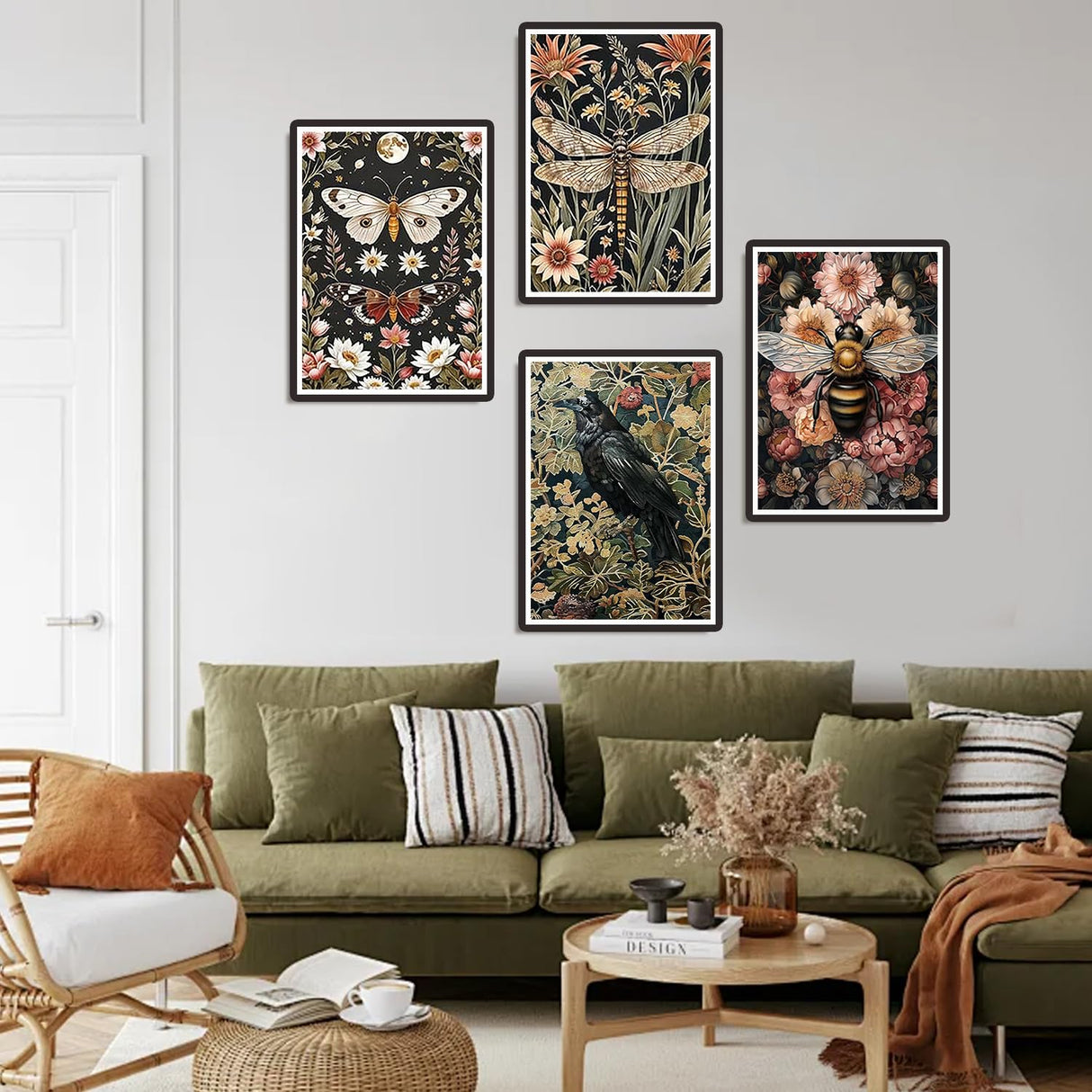 Diamond Painting Kits for Adults - 4 Pack Dragonflies, Butterfly, Bees, Bird DIY 5D Diamond Art Kits Full Drill Diamond Dots Paintings with Diamonds Gem Art and Crafts Home Decor 12x16inch Fairyland JinWenn