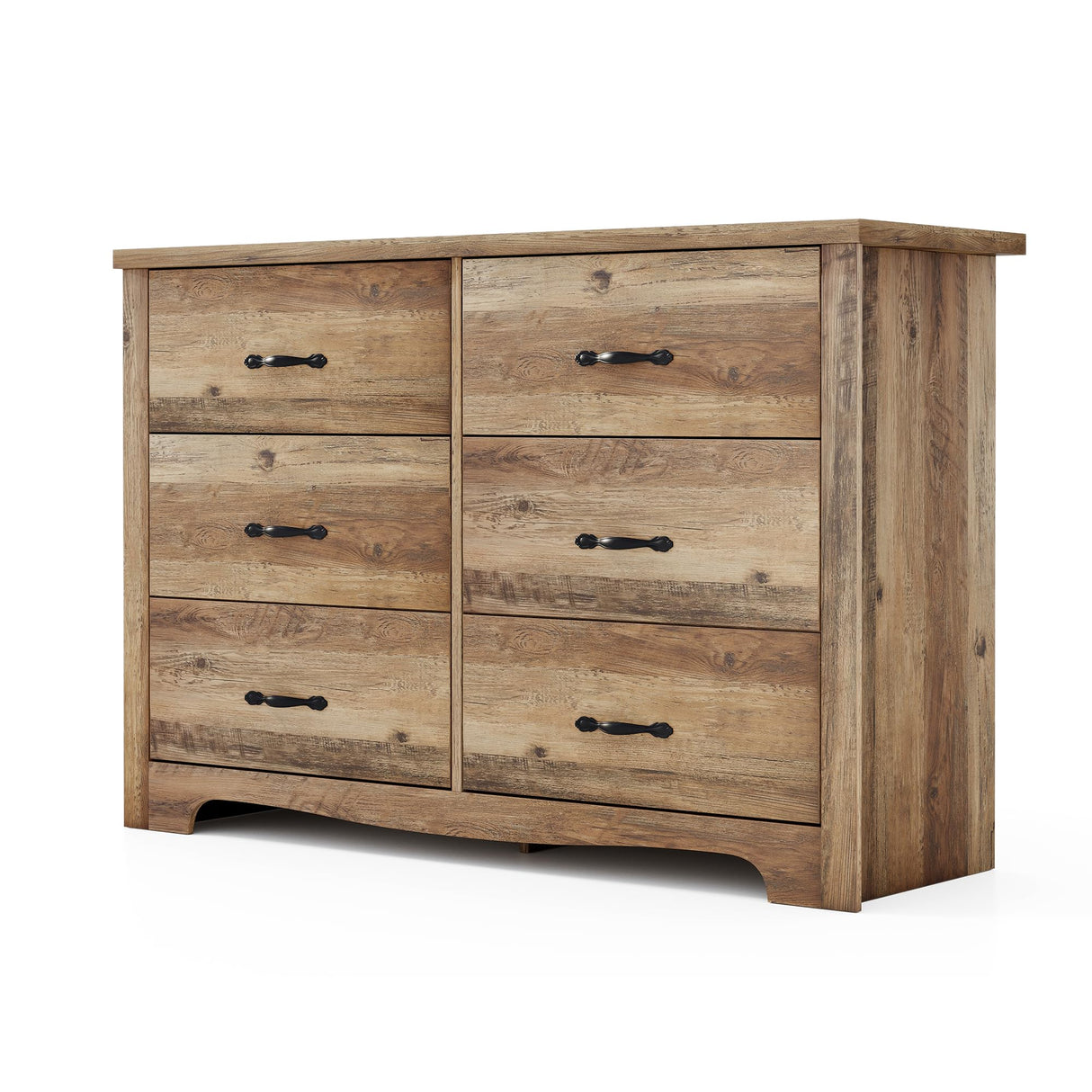 LINSY HOME 6 Drawers Dresser for Bedroom, Wood Bedroom Dresser Modern Drawer Chest, 6 Chest of Drawer, Tall Dresser for Closet, Dressers Organizer for Living Room, Closet, Hallway, Nursery LINSY HOME