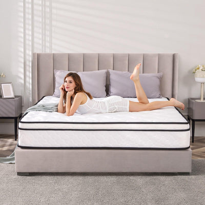 REGOSS Full Size Mattress, 10 inch Full Mattress Hybrid with Bonnell Coil, High Density Full Mattress in A Box, Medium Soft for Pressure Relief