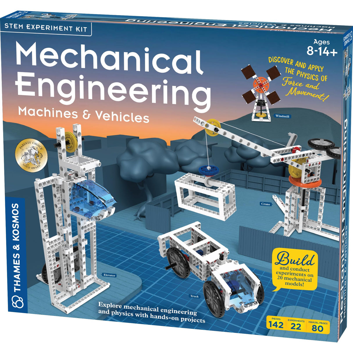 Thames & Kosmos Mechanical Engineering: Machines & Vehicles STEM Experiment Kit | Build 20 Mechanical Models, Explore Physics of Force & Motion | Hands-on, Introductory Science Learning for Ages 8+ Thames & Kosmos